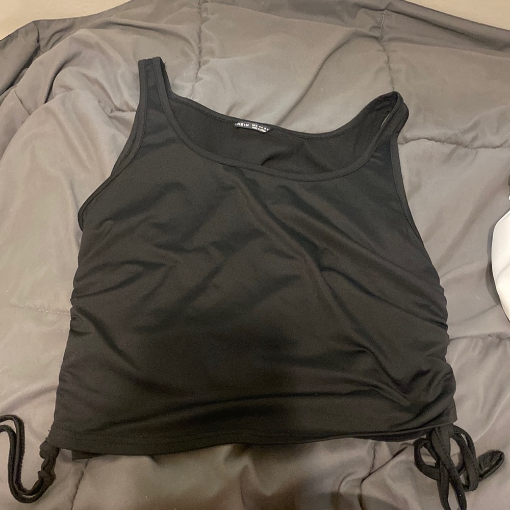 Black tank top with ties one the side